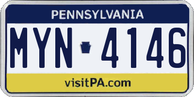 PA license plate MYN4146