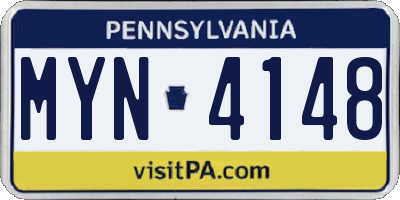 PA license plate MYN4148