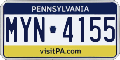 PA license plate MYN4155