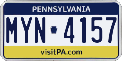 PA license plate MYN4157