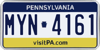 PA license plate MYN4161