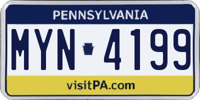 PA license plate MYN4199