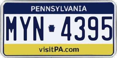 PA license plate MYN4395