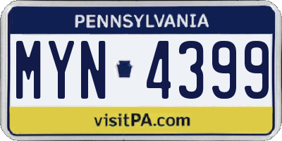 PA license plate MYN4399