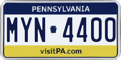 PA license plate MYN4400