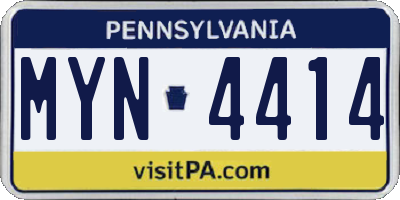 PA license plate MYN4414