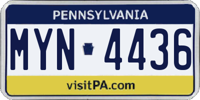 PA license plate MYN4436