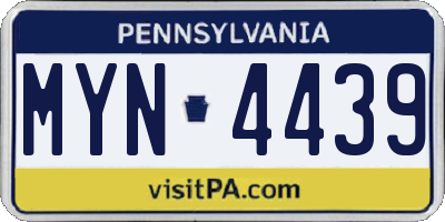 PA license plate MYN4439