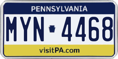 PA license plate MYN4468