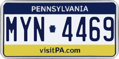 PA license plate MYN4469
