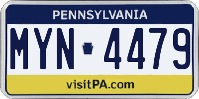 PA license plate MYN4479