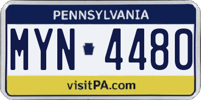 PA license plate MYN4480