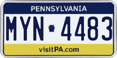 PA license plate MYN4483