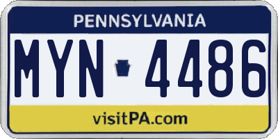 PA license plate MYN4486