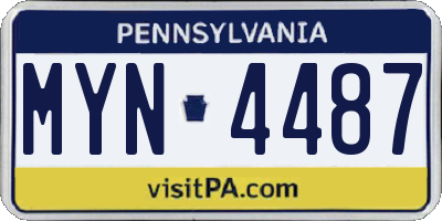 PA license plate MYN4487