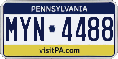 PA license plate MYN4488