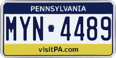 PA license plate MYN4489