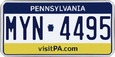 PA license plate MYN4495