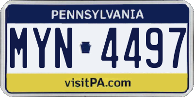PA license plate MYN4497