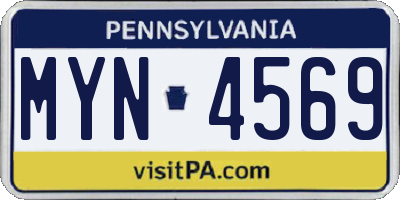 PA license plate MYN4569