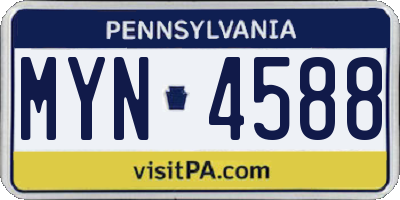 PA license plate MYN4588