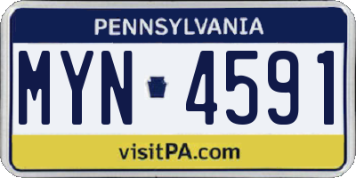 PA license plate MYN4591