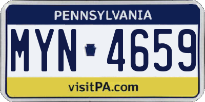 PA license plate MYN4659