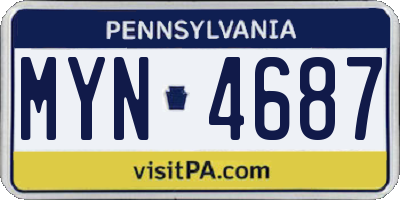 PA license plate MYN4687