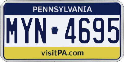 PA license plate MYN4695