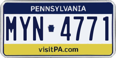 PA license plate MYN4771