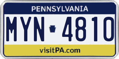 PA license plate MYN4810