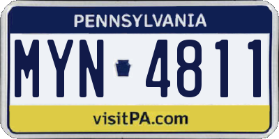 PA license plate MYN4811