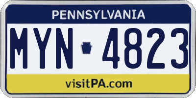 PA license plate MYN4823