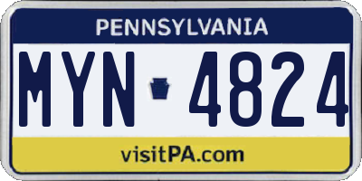 PA license plate MYN4824