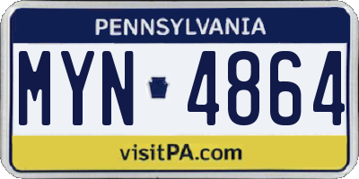 PA license plate MYN4864