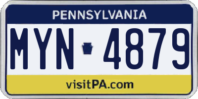 PA license plate MYN4879