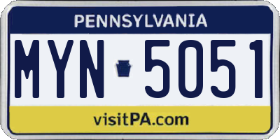 PA license plate MYN5051