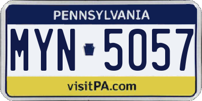 PA license plate MYN5057