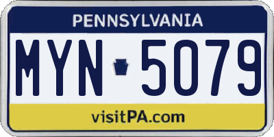 PA license plate MYN5079