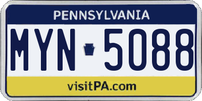 PA license plate MYN5088