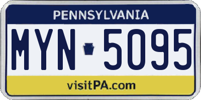 PA license plate MYN5095