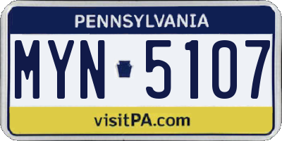 PA license plate MYN5107
