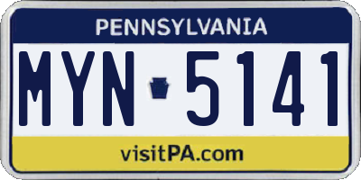 PA license plate MYN5141