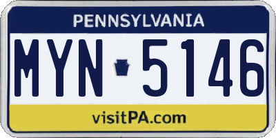 PA license plate MYN5146