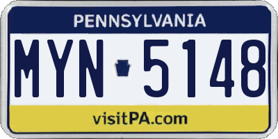 PA license plate MYN5148