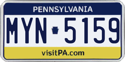 PA license plate MYN5159