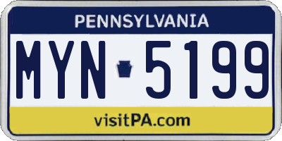 PA license plate MYN5199