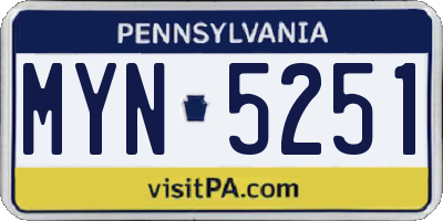 PA license plate MYN5251