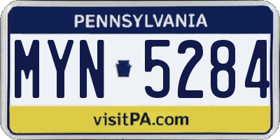 PA license plate MYN5284