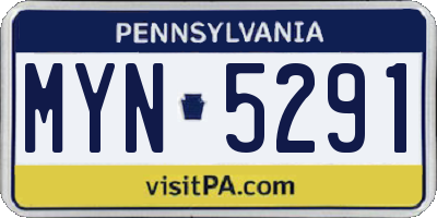 PA license plate MYN5291